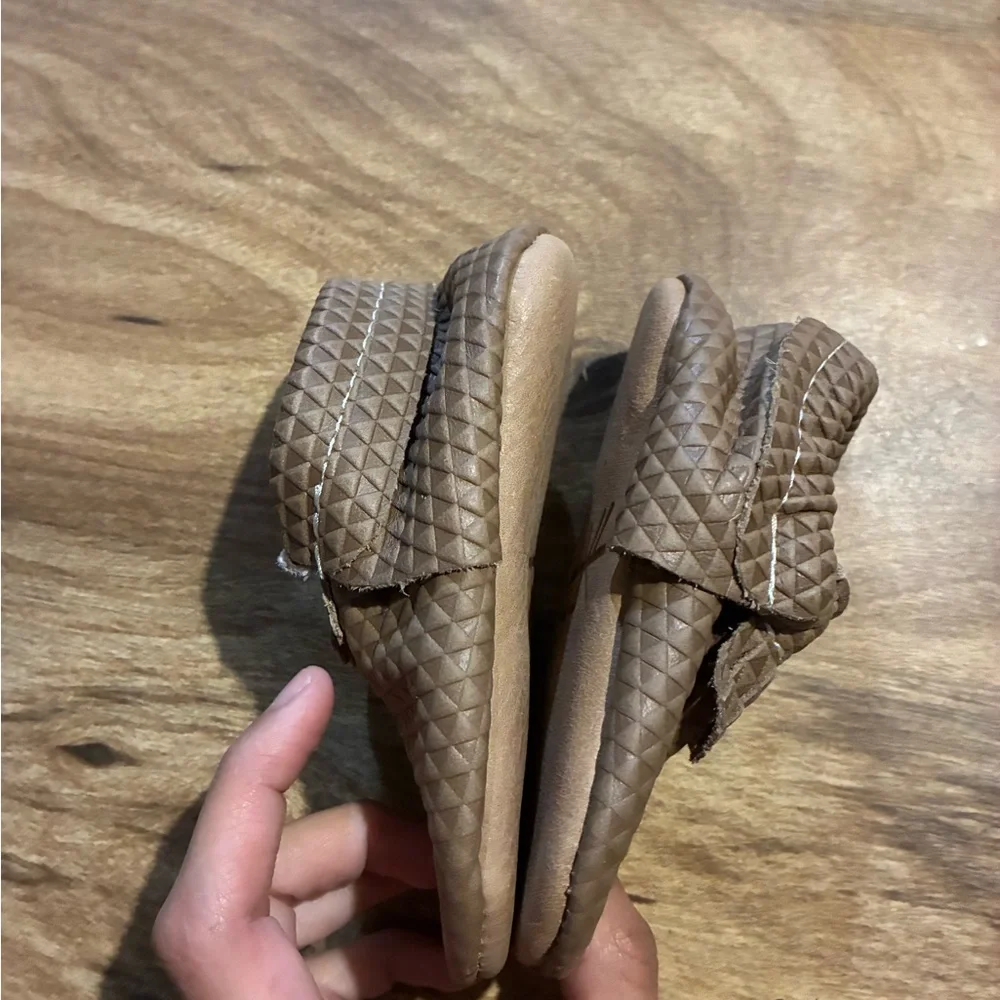 Freshly Picked Textured Brown Kids Moccasins